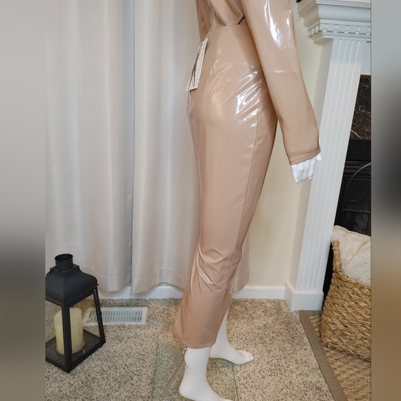 NAKED WARDROBE "The Vinyl Mood Midi Skirt" IN Coco, Womens M - Picture 7 of 10